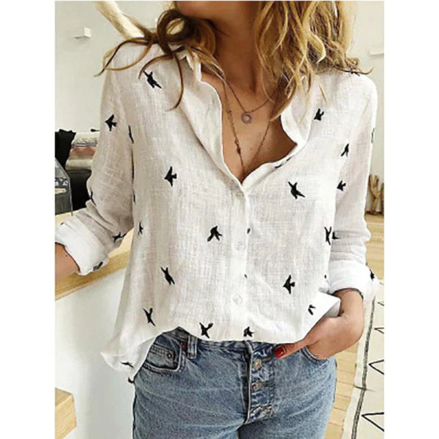 Freizeit Weiß Gelbe Hemden Knopf Revers Cardigan Top Lady Lose Langarm Oversized Shirt Damen Blusen Casual Tunika Blusas