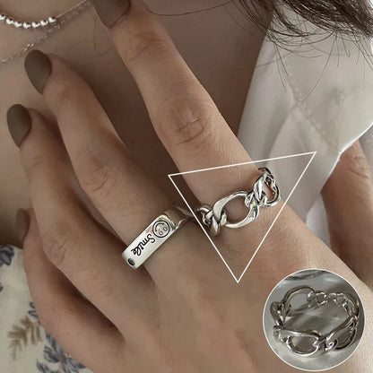 Minimalistische 925 Silber Ring für Frauen Mode Kreative Unregelmäßige Geometrische Aestethic Offene Ringe Geburtstag Party Schmuck Geschenk